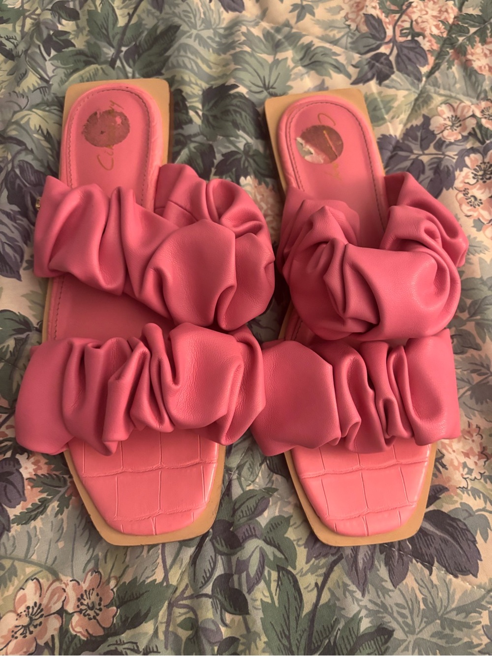 Circus NY by Sam Edelman Iggy Pink Ruched Slide Sandals